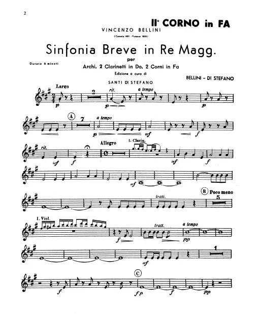 First page of Sinfonia Breve in D major