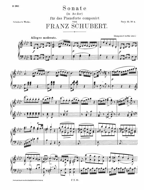 First page of Piano Sonata in A-flat major