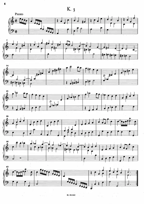 First page of Keyboard Sonata in A minor