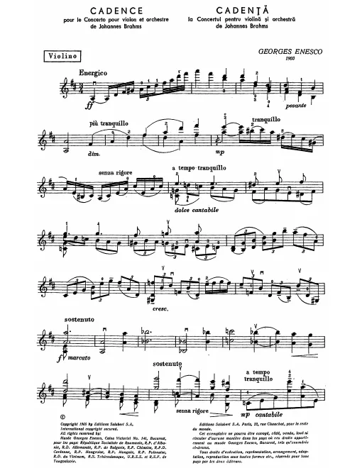 First page of Violin Concerto