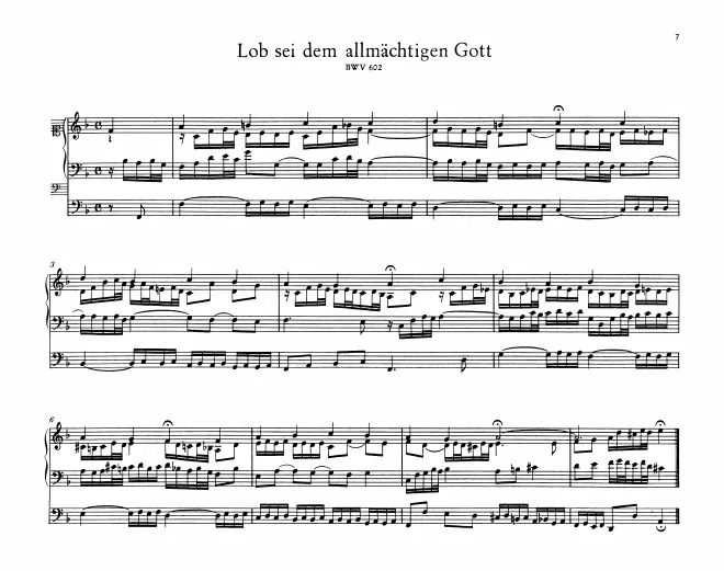 First page of Lob sei dem allmächtigen Gott