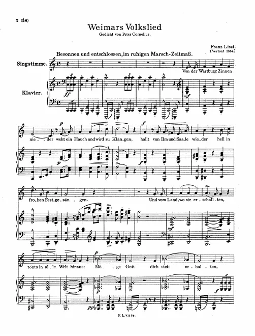 First page of Weimars Volkslied