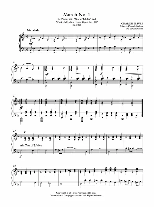 First page of March No.1 for Piano