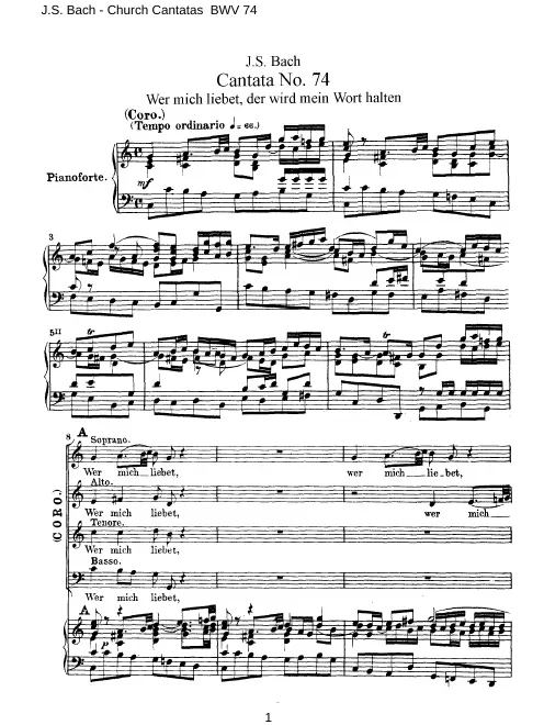 First page of Wer mich liebet, der wird mein Wort halten [II]