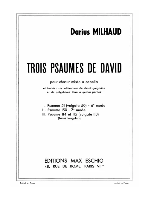First page of 3 Psaumes de David