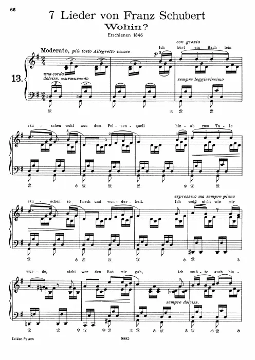 First page of Müllerlieder von Franz Schubert