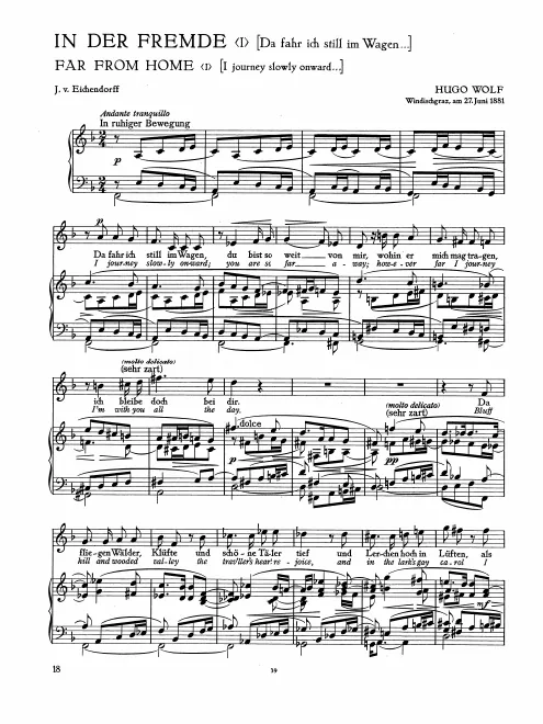 First page of In der Fremde (I)