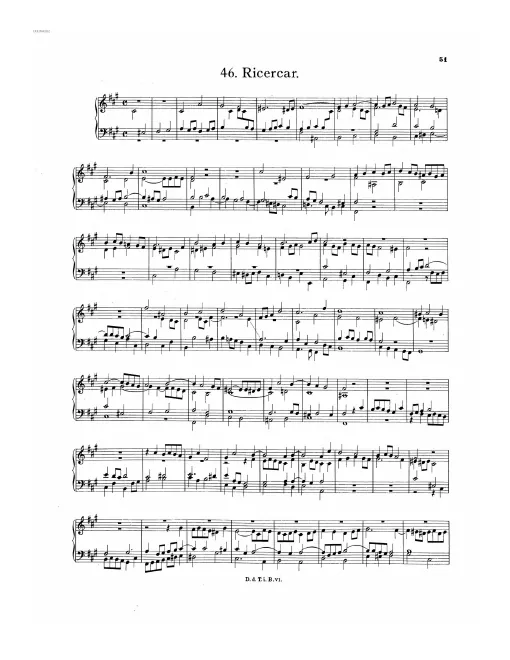 First page of Ricercare in F-sharp minor