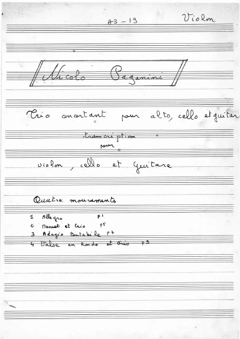 First page of Terzetto Concertante