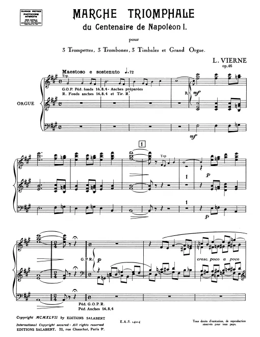 First page of Marche triomphale du centenaire de Napoléon I