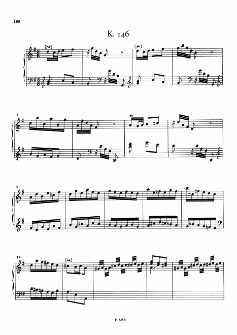 First page of Keyboard Sonata in G major