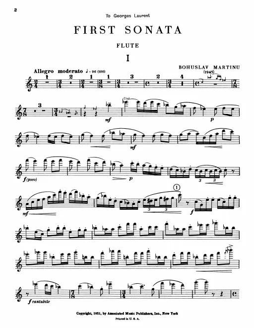 First page of Flute Sonata