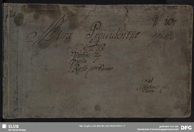 First page of Sanctus in D minor