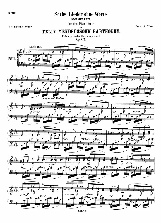 First page of Lieder ohne Worte
