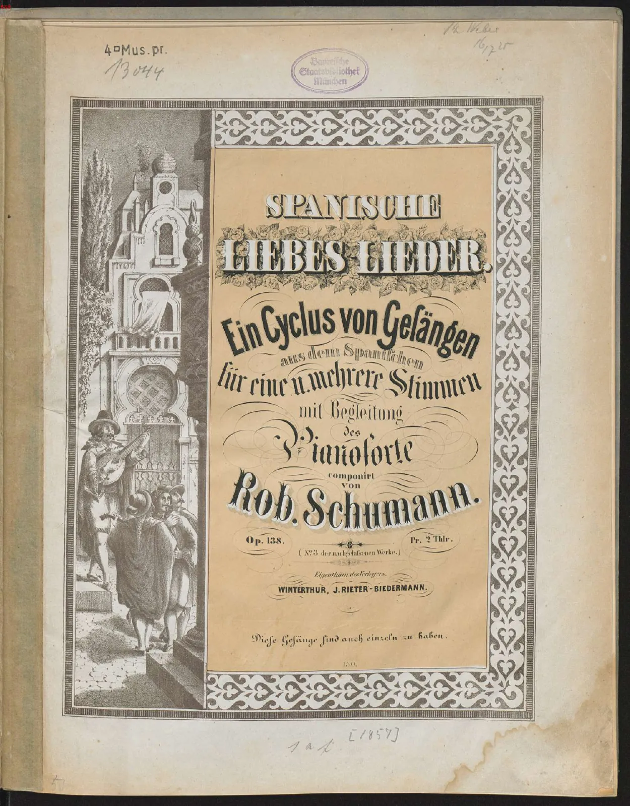 First page of Spanische Liebeslieder