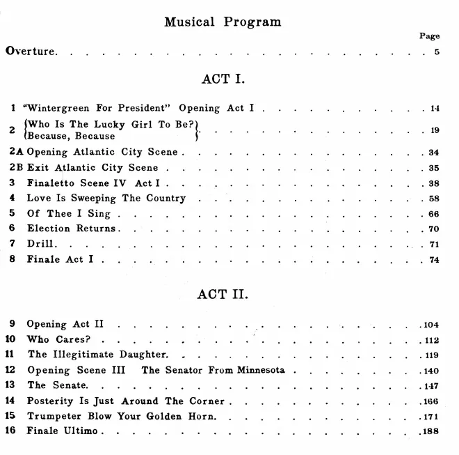 First page of Of Thee I Sing