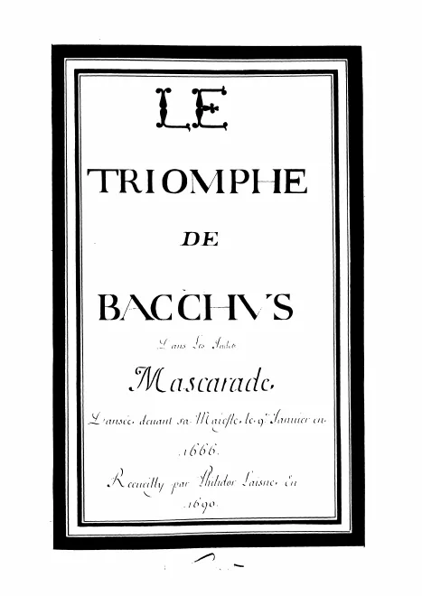 First page of Le triomphe de Bacchus dans les Indes