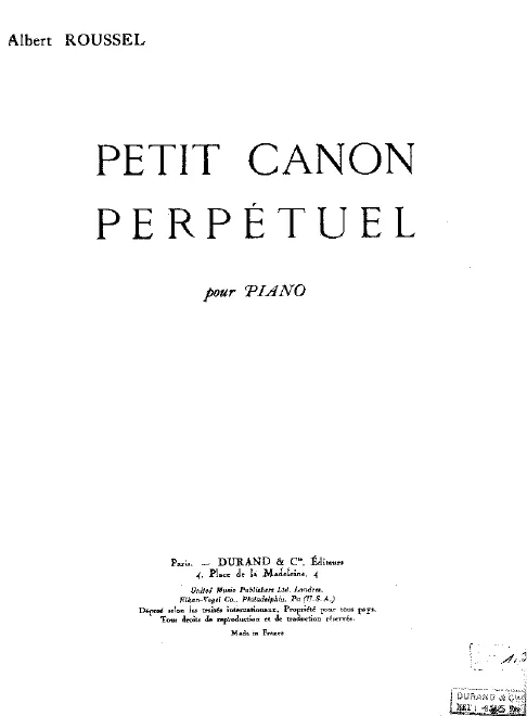 First page of Petit canon perpétuel
