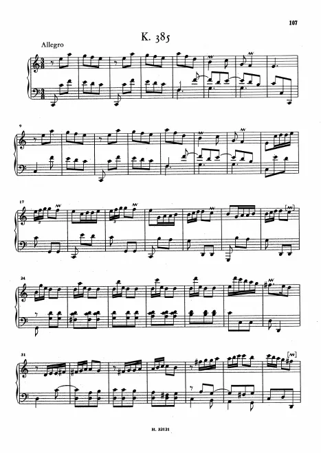 First page of Keyboard Sonata in C major