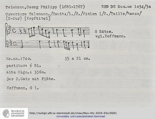 First page of Ouverture-Suite in G major