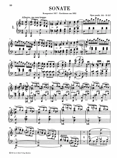 First page of Piano Sonata in A minor