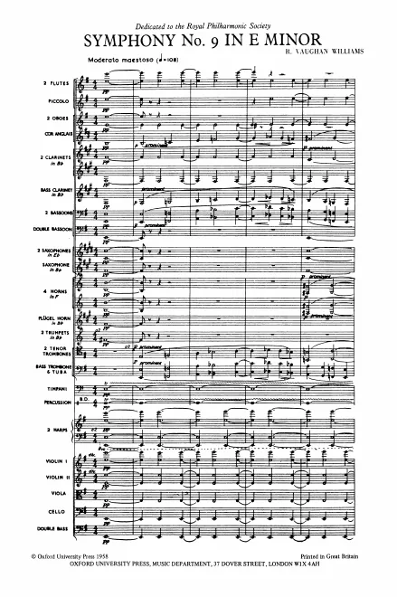 First page of Symphony No.9 in E minor