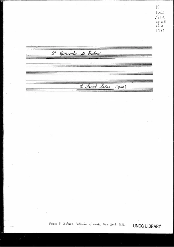First page of Violin Concerto No.2