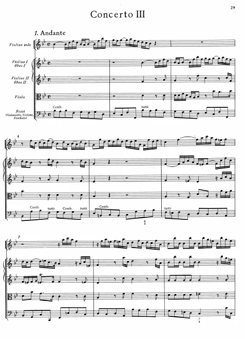 First page of Concerto in B-flat major
