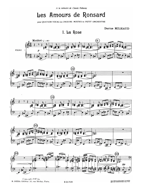 First page of Les amours de Ronsard