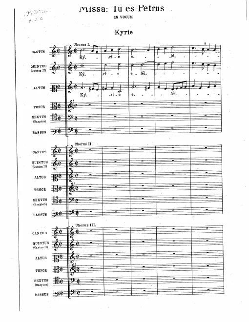 First page of Missa Tu es Petrus