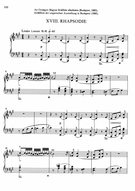 First page of Hungarian Rhapsody No.18