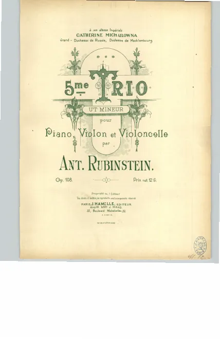 First page of Piano Trio No.5