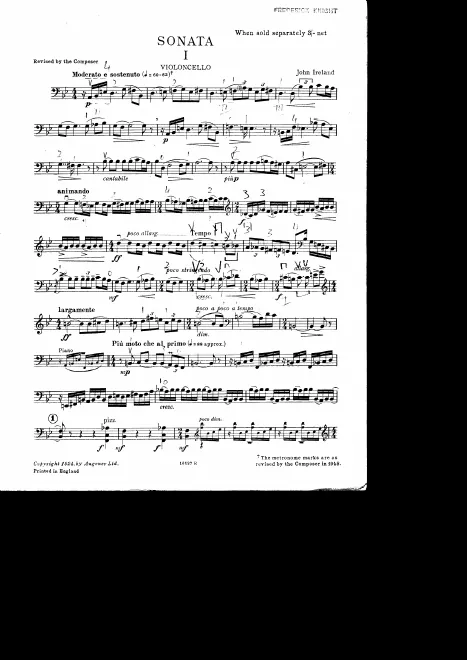 First page of Cello Sonata