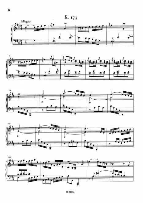 First page of Keyboard Sonata in B minor