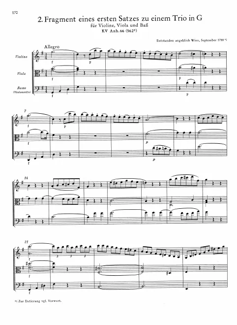 First page of String Trio in G major