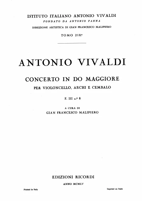 First page of Cello Concerto in C major