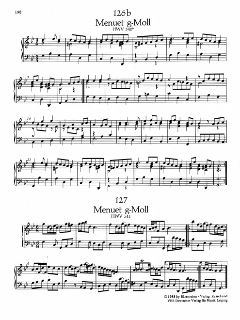 First page of Minuet in G minor