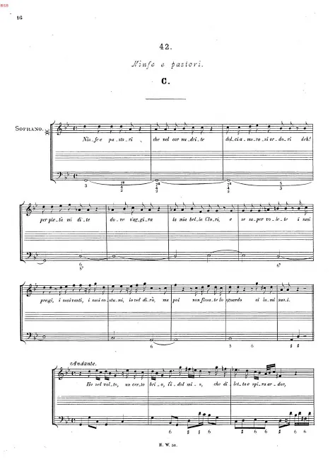First page of Ninfe e pastori