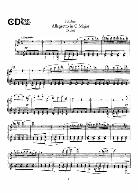 First page of Allegretto in C major