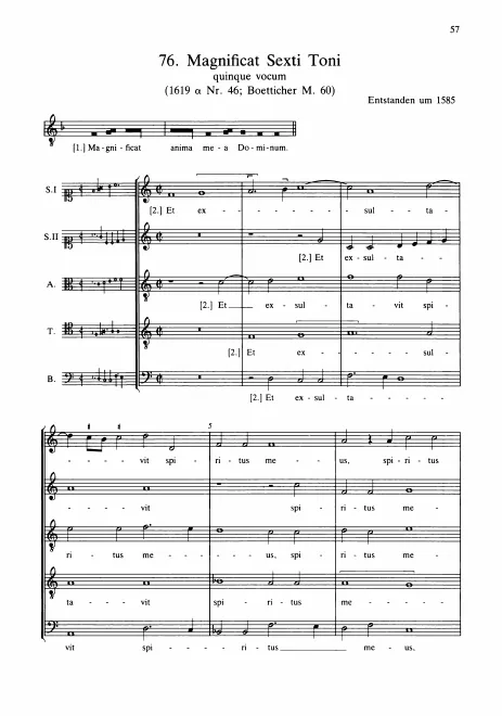 First page of Magnificat sexti toni