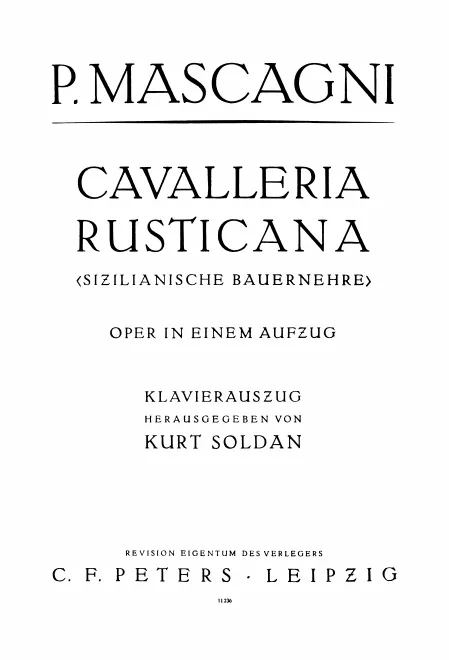 First page of Cavalleria rusticana