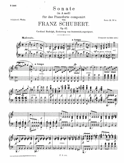 First page of Piano Sonata in A minor