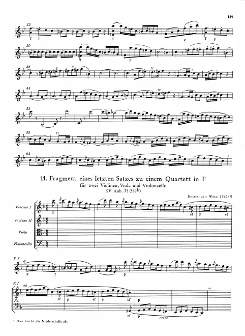 First page of String Quartet in F major