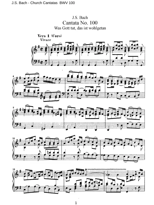 First page of Was Gott tut, das ist Wohlgethan [III]
