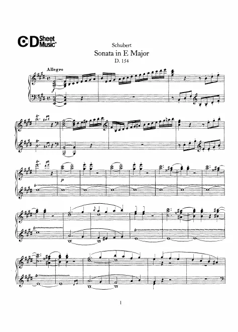 First page of Piano Sonata in E major