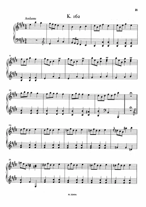 First page of Keyboard Sonata in E major