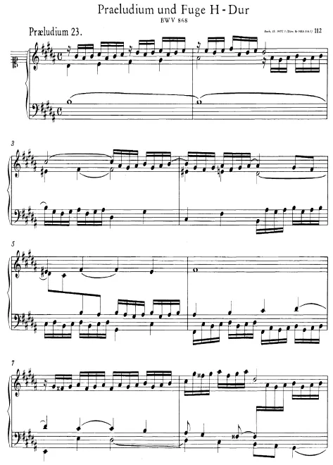 First page of Prelude and Fugue No.23 in B major