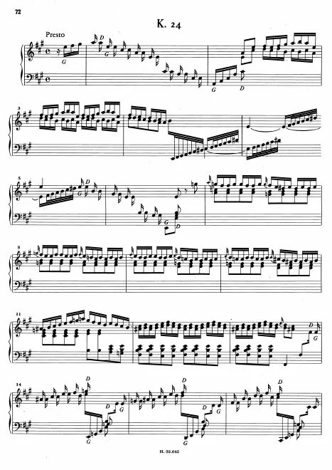 First page of Keyboard Sonata in A major