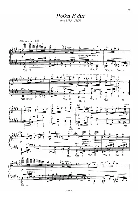First page of Polka in E major