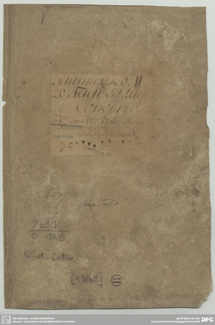 First page of Violin Concerto in B-flat major